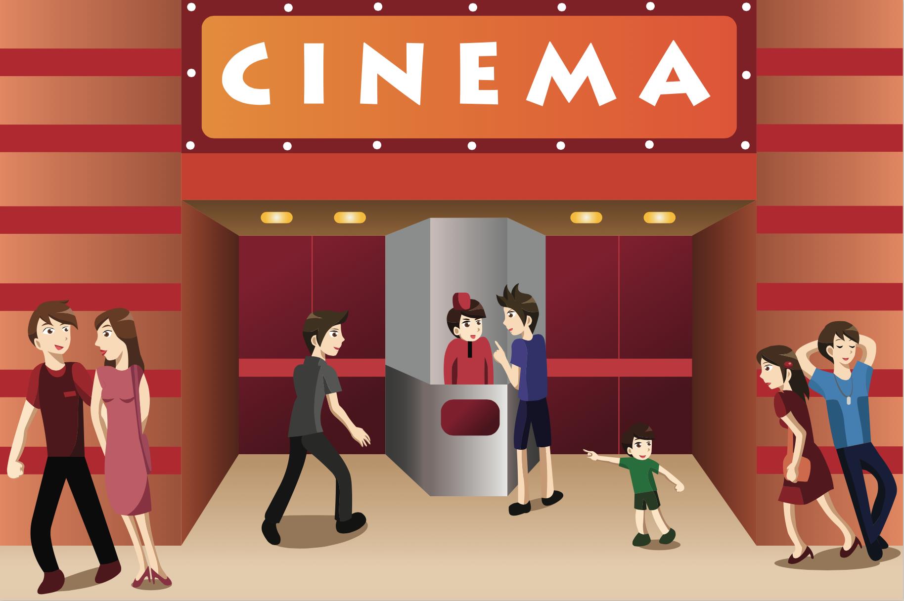 Do he go to the cinema. Cinema картина для детей. Дети идут в кинотеатр рисунок. Кинотеатр рисунок.